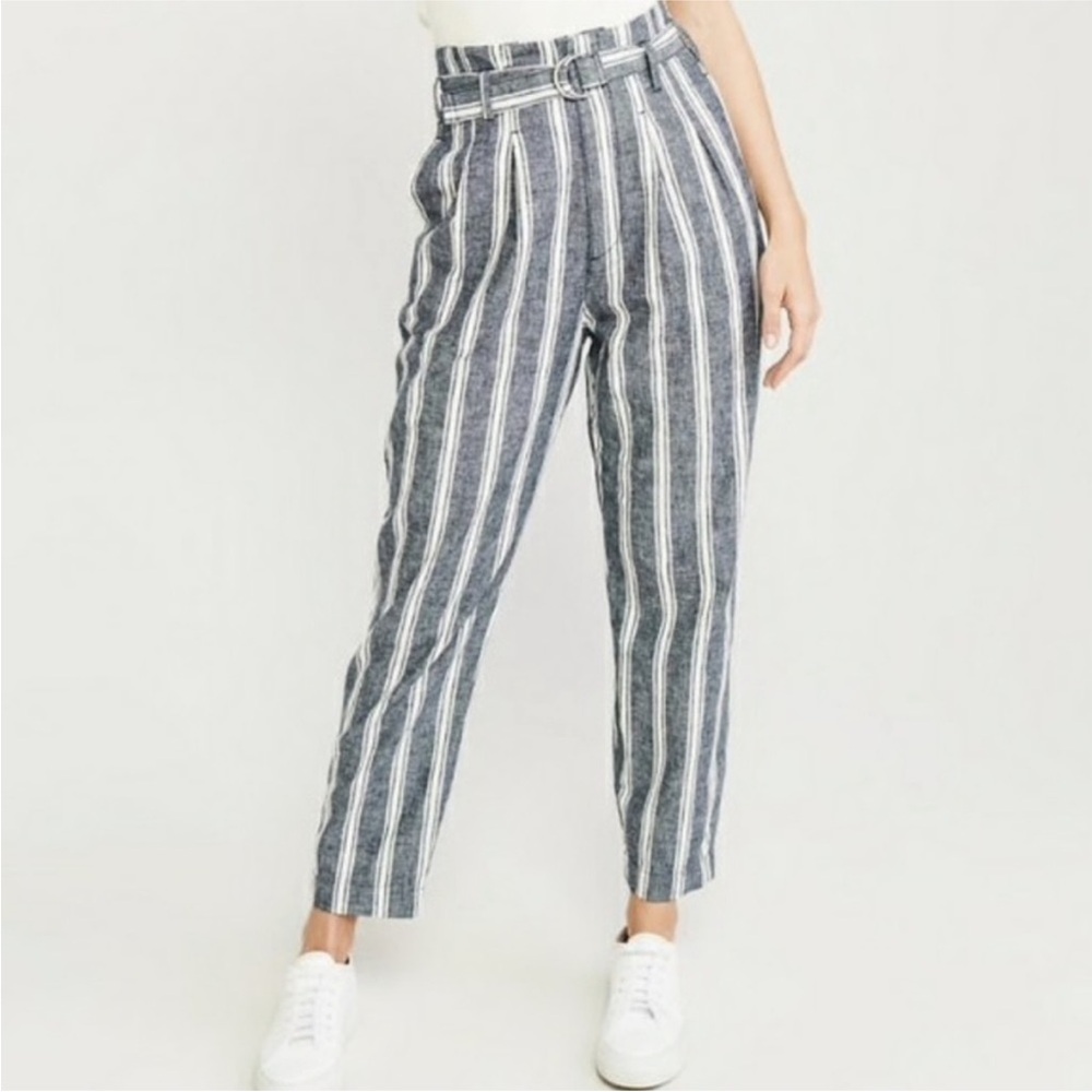 Abercrombie & Fitch Linen Striped Pants - XS